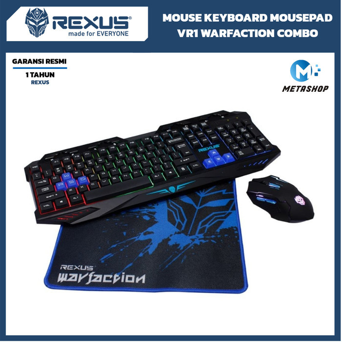 Jual REXUS VR1 WARFACTION Combo Mouse Keyboard Mousepad Gaming Bundle ...