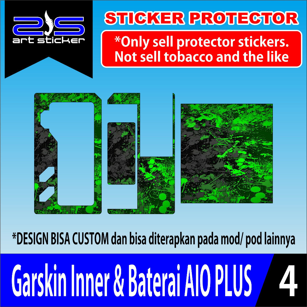 Jual SKIN Sticker Garskin INNER & Baterai Manto Aio Plus Green Black ...
