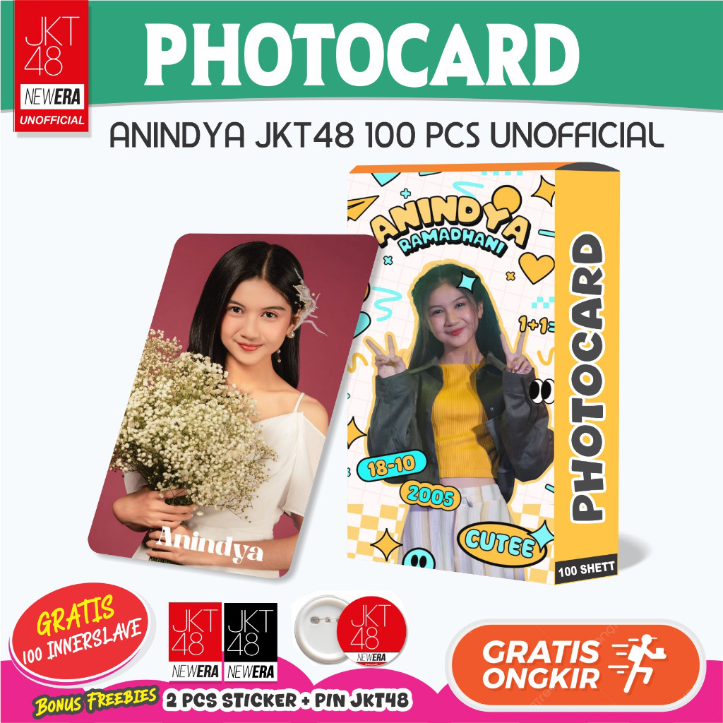 Jual Koleksi Foto Photocard Anindya JKT48 100 Pcs Bonus Innersleeve