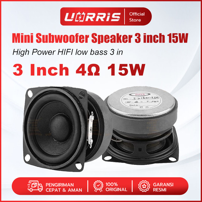 UORRIS Mini Subwoofer Speaker inch High Power HIFI low bass in magnet  tebal karet besar