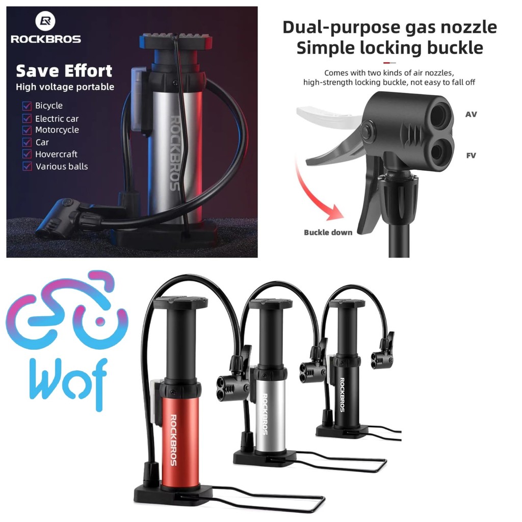 Pompa d'Aria Portatile ROCKBROS, Mini Gonfiatore Elettrico ad Alta Pressione, Pompa Automatica Elettrica Mini per Biciclette