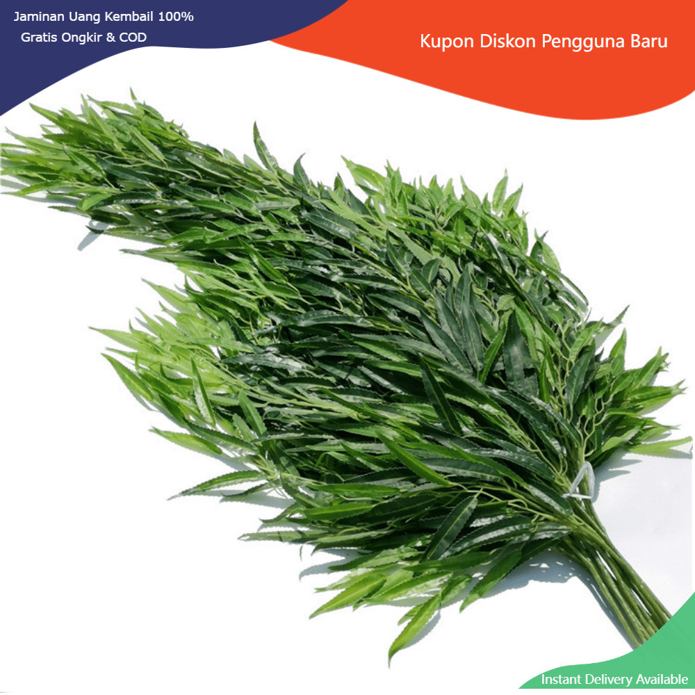 Jual 12 Piece /1 Lusin Daun Bambu Rambat Gantung Artificial Daun Liang ...