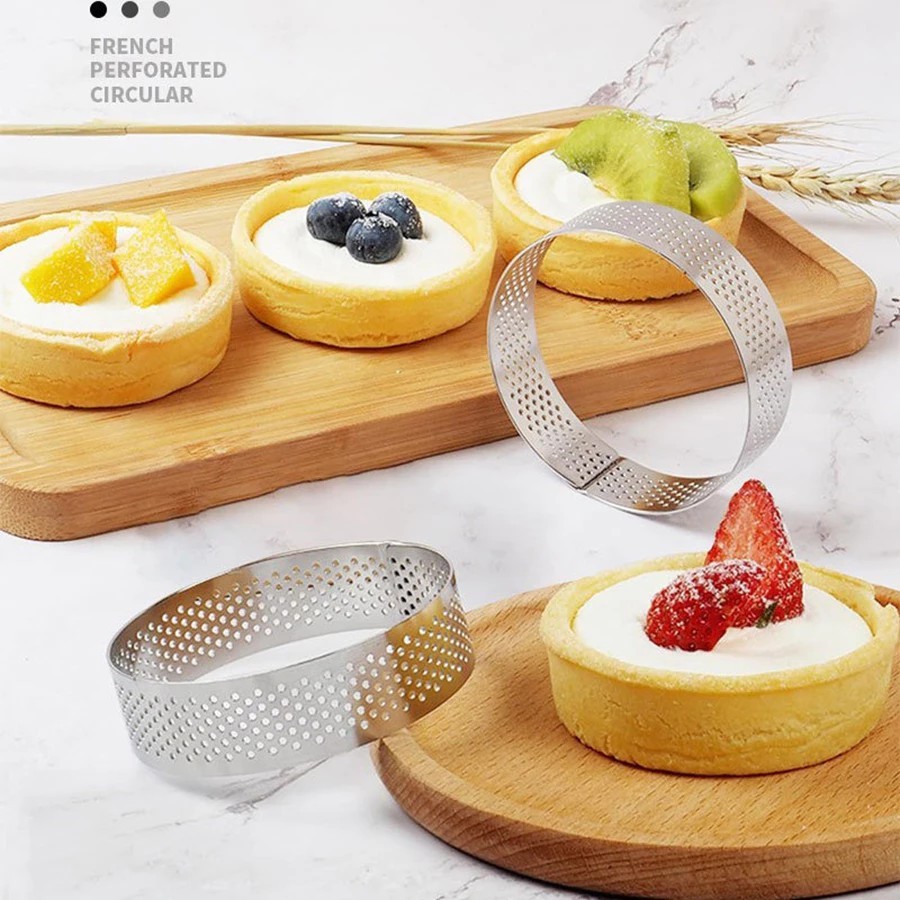 Jual 7/8/9cm Perforated Pie Ring stainless 304 / Cetakan Kue Tart Bulat ...