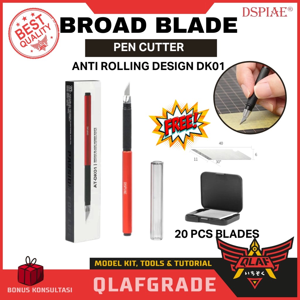 Jual Anti Rolling Pen Cutter SET Broad Blade AT-DK01 Dspiae - Hobby ...