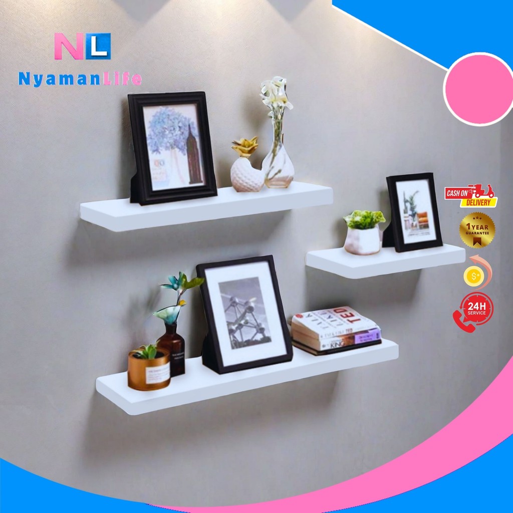 Jual NyamanLife - Rak Ambalan Dinding 3in1 Modern Minimalis untuk ...