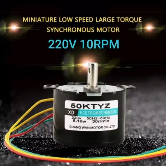 Jual 50KTYZ AC220V 10RPM Low Speed High Torque Synchronous Motor CW/CCW ...