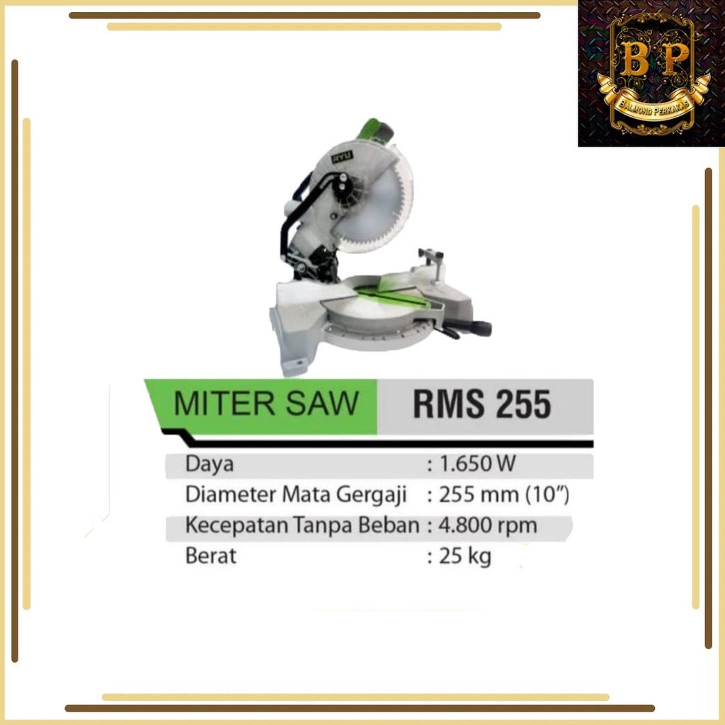 Jual MITER SAW RYU RMS 255 MESIN POTONG ALUMUNIUM 10 INCHI | Shopee ...
