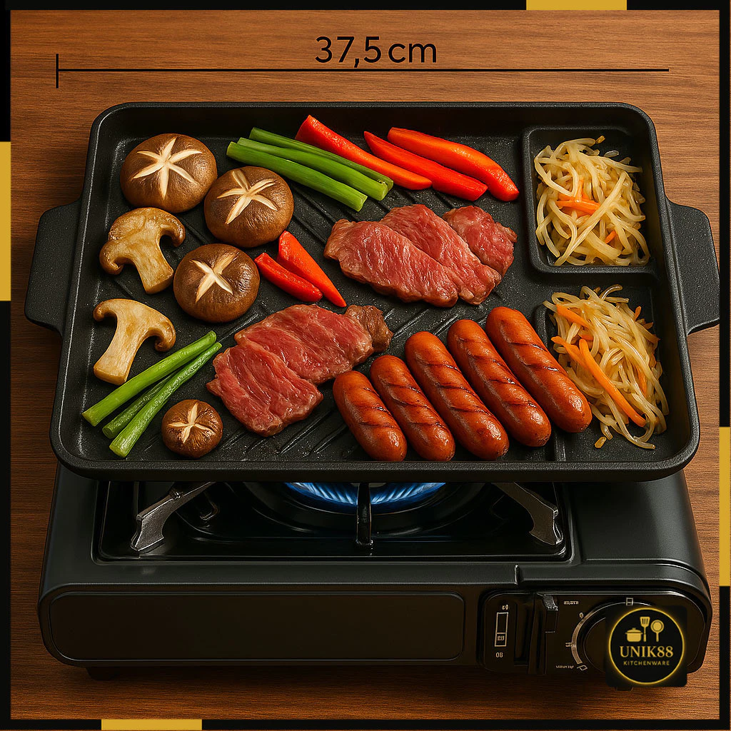 [UNIK88] Alat Panggang Barbeque YAKINIKU Grill Pan Panggangan Portable Anti Lengket Dan Anti Karat | AutoStock