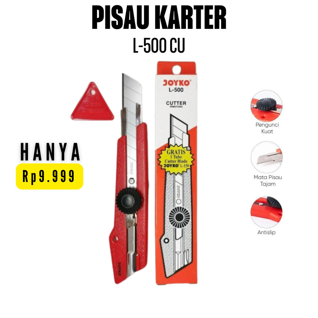Jual (Promo) Pisau Cutter Joyko Besar L-500 CU / Pisau Cutter / Refill ...