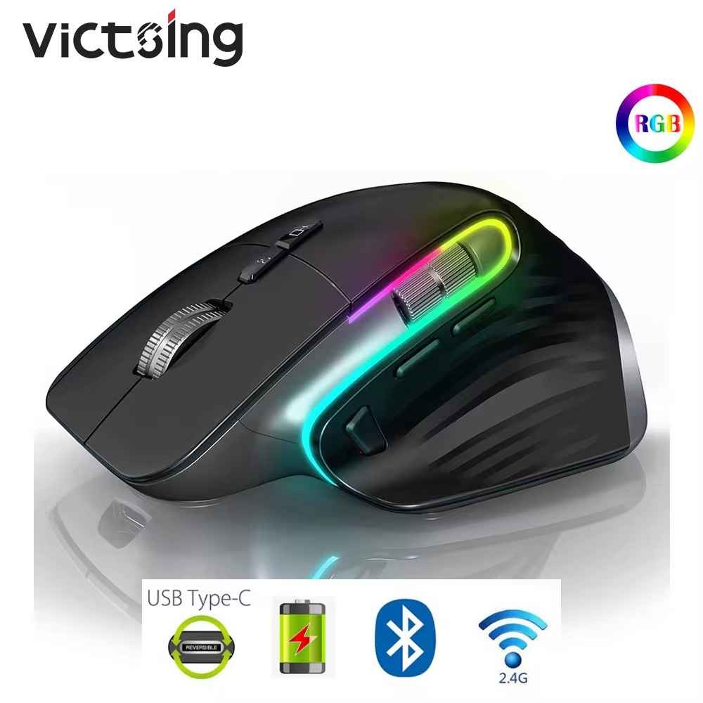 Jual VT M10 Multi-mode Bluetooth/2.4G Wireless/Wired Mouse Rechargeable ...