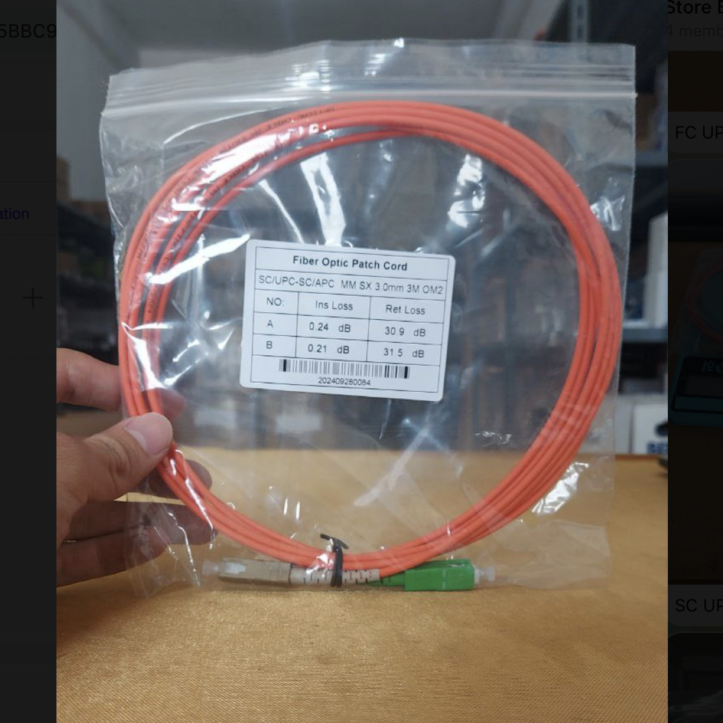 Jual OM2 Patch Cord MULTIMODE SIMPLEX SC UPC - SC APC Diameter 3mm ...