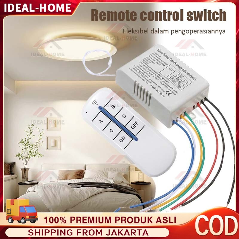 Jual 220V Saklar Remote 4 Chanel Remote Switch On Off Lampu Saklar ...
