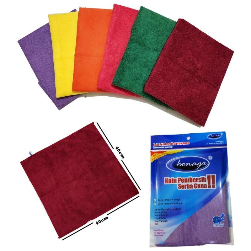 Jual kain lap microfiber 40CM X 40CM lap pembersih serbaguna original ...
