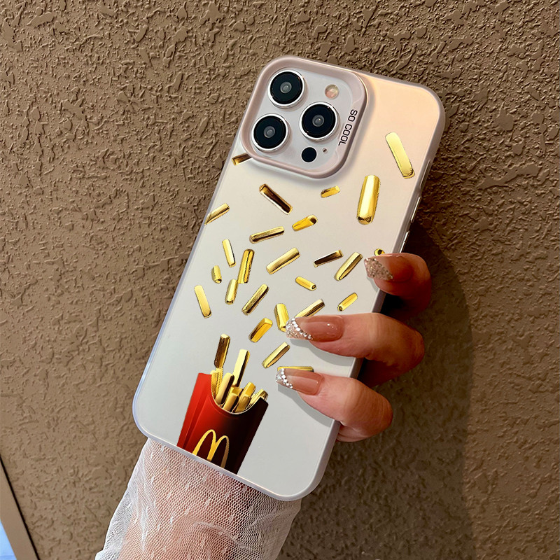 Jual Gold-colored fries case iPhone seri Kompatibel untuk iPhone 11 12 ...