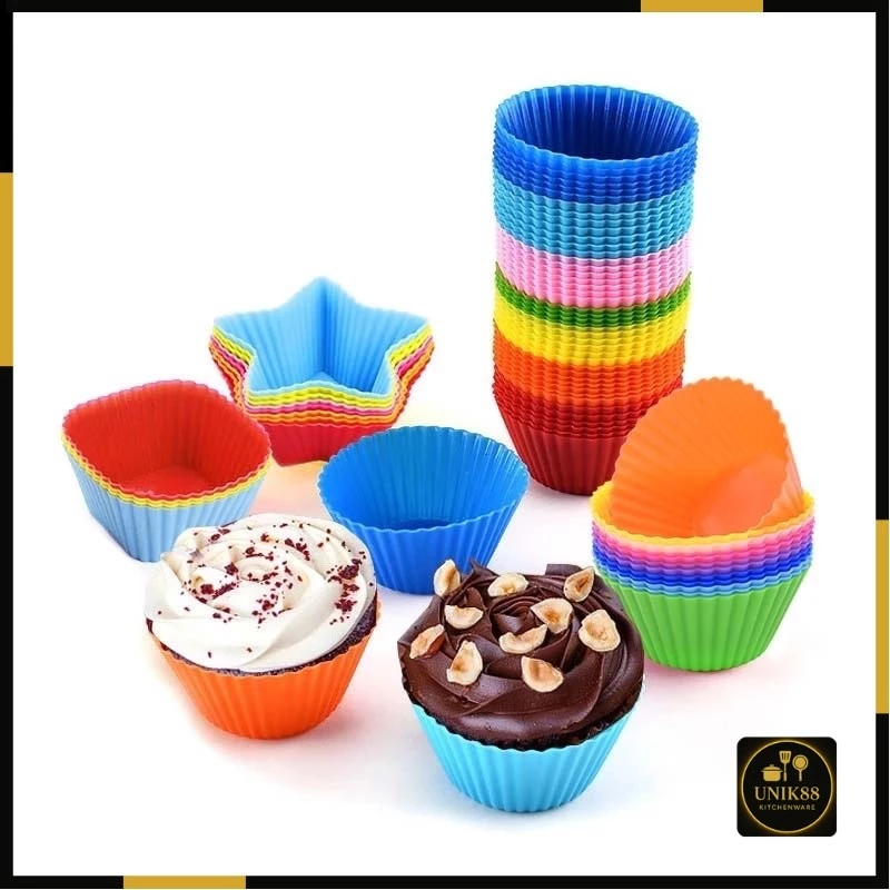 [UNIK88] Cetakan Silikon Kue Cupcake Muffin Puding Cake Decoration | AutoStock