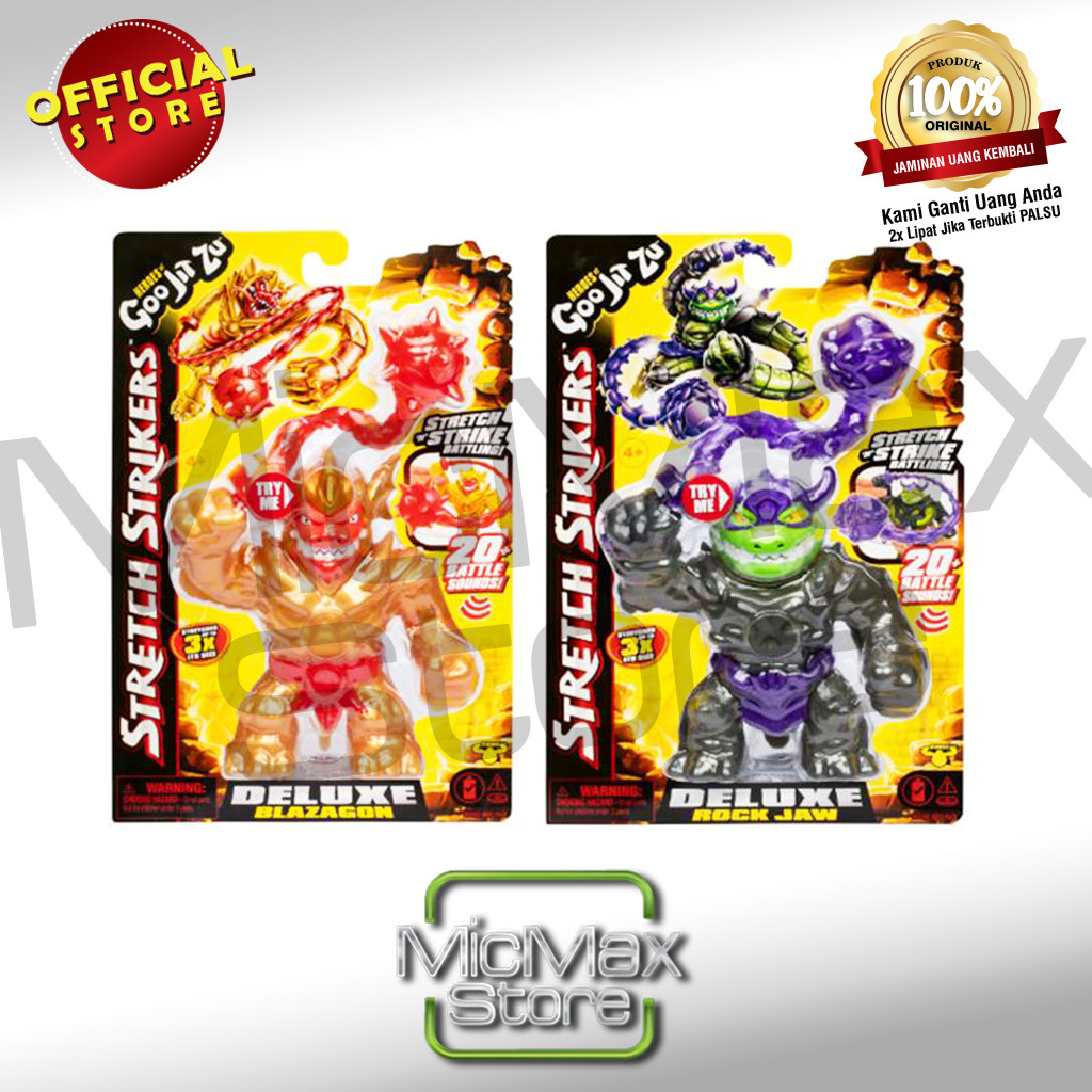 Héroes De Goo Jit Zu Stretch Strikers Hero Pack, Figura De Acción Elástica Rock Jaw, Relleno