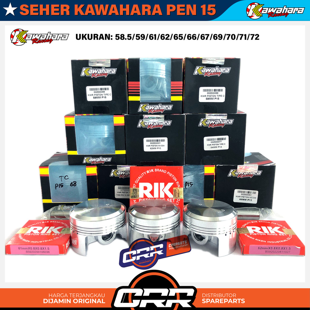 Jual Seher Kit Piston Paket Racing Kawahara Pin 15 Ukuran 58,5 59 60 61 ...