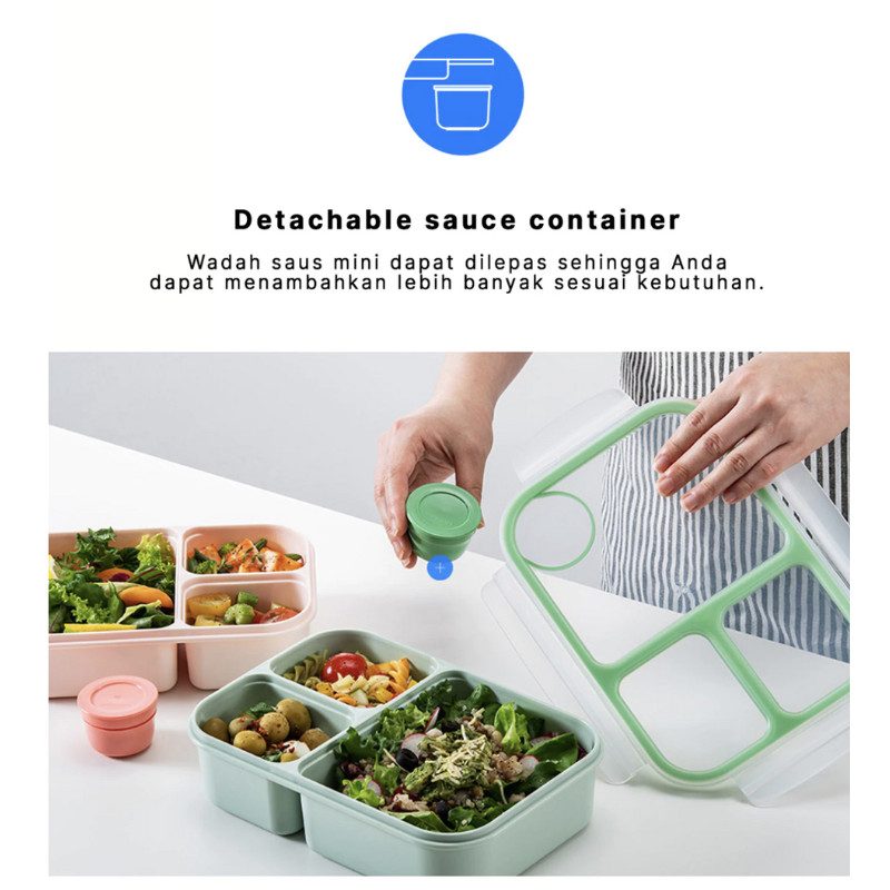 Jual LocknLock Lunch Box To-Go 3 Compartment Kotak Makan dengan sekat ...