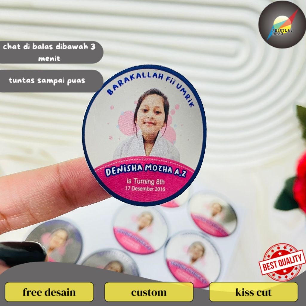 Jual PrintLab Sticker Undangan Ulang Tahun Anak Label Stiker Happy ...