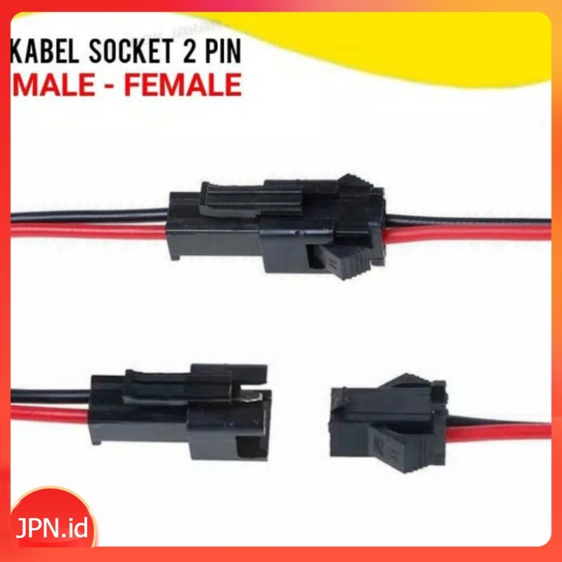 Jual Sepasang Kabel Soket JST 2P 2 Pin Male Female Socket Sambungan ...