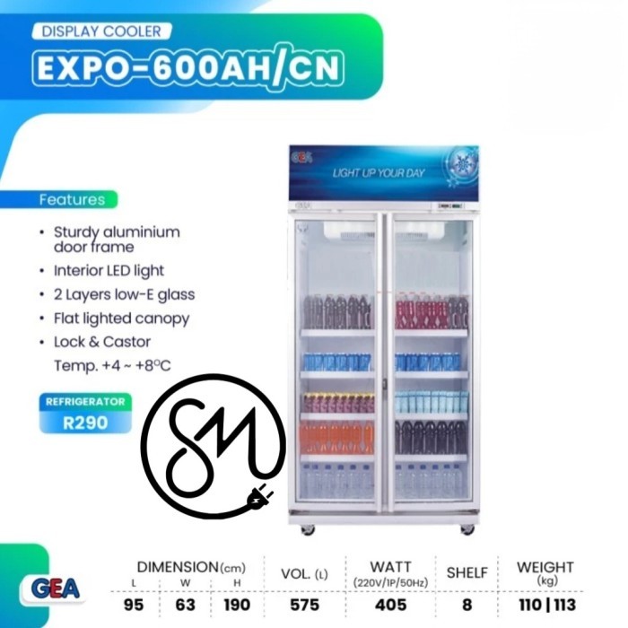 Jual Showcase GEA EXPO-600AH/CN Display Cooler 2 pintu 575 L multi door ...