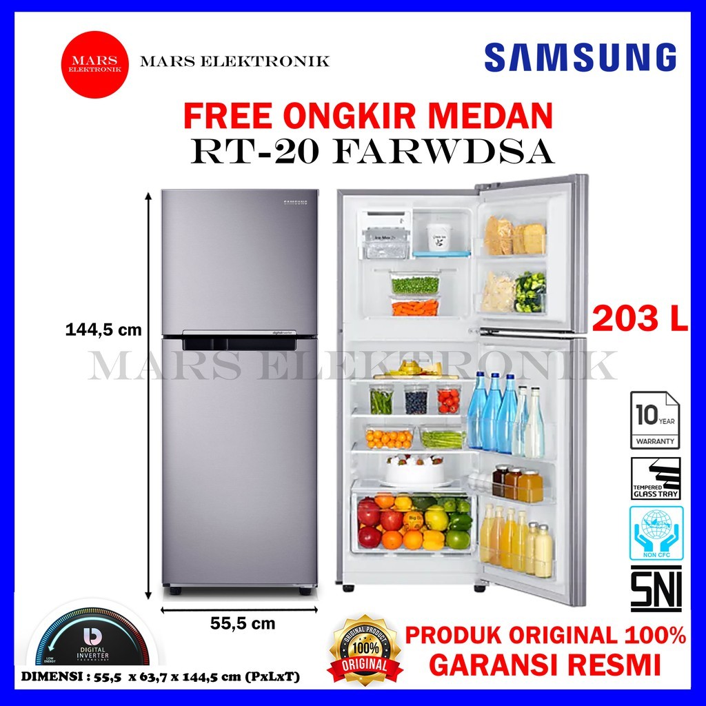 Jual KULKAS SAMSUNG RT-20FARWDSA / KAPASITAS 203 LITER / RT 20 FARWDSA ...