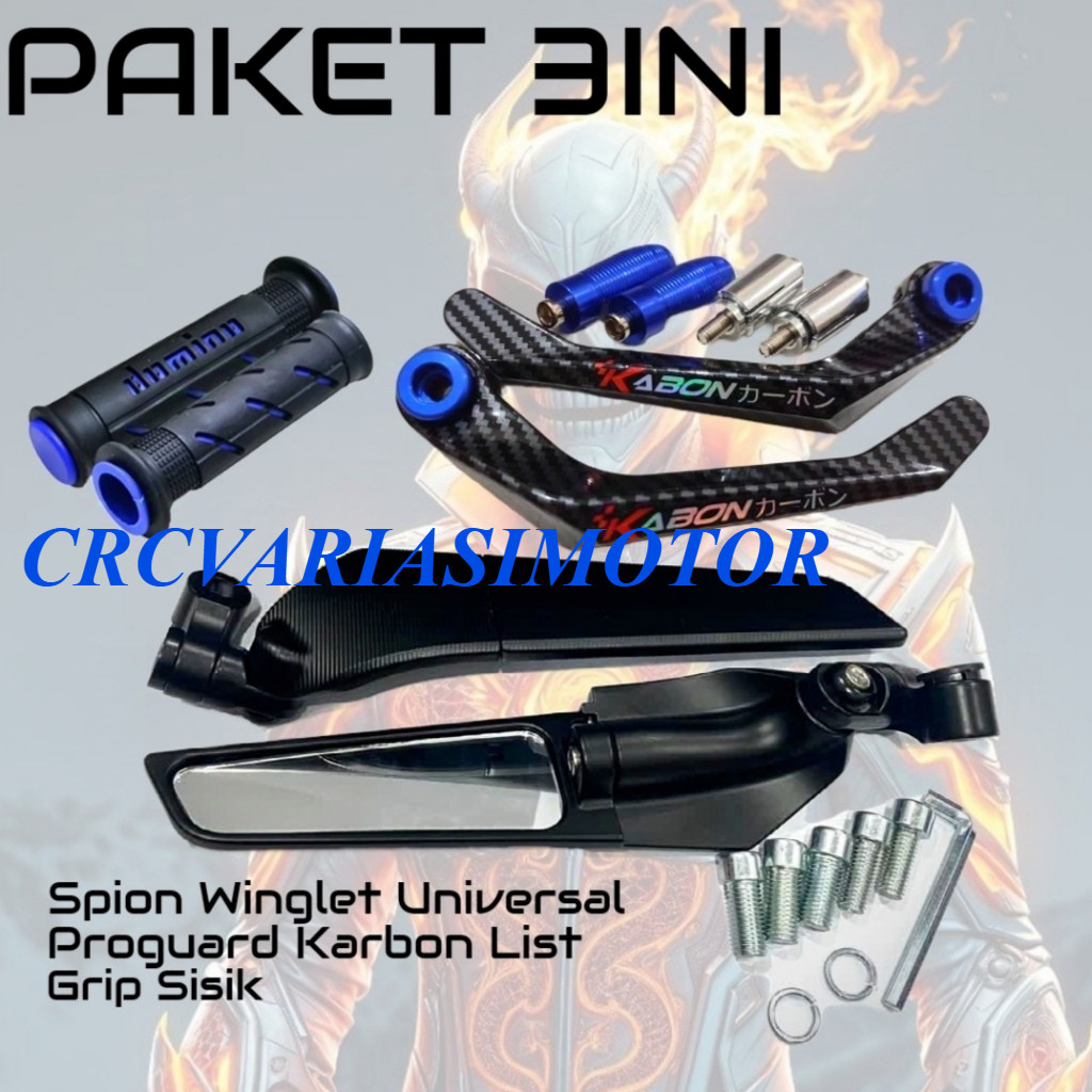 Jual #CRC# Paket 3in1 Spion Winglet Cnc Universal+Proguard Karbon List ...
