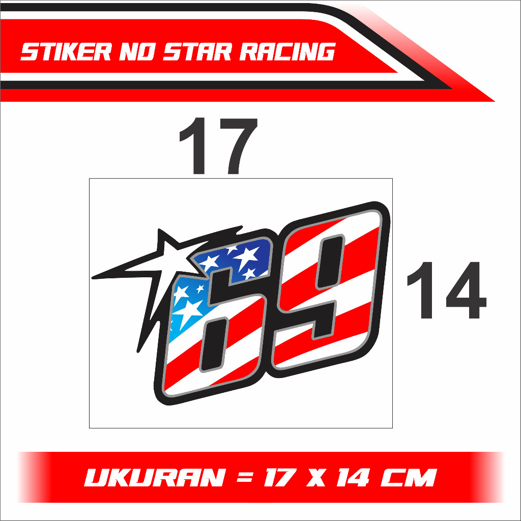 Jual Stiker Nomor Star Sticker Decal Racing start water proof anti air ...