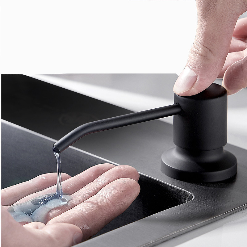 Jual 300ML Matte Black Soap Dispenser For Kitchen Sink Refill From The ...