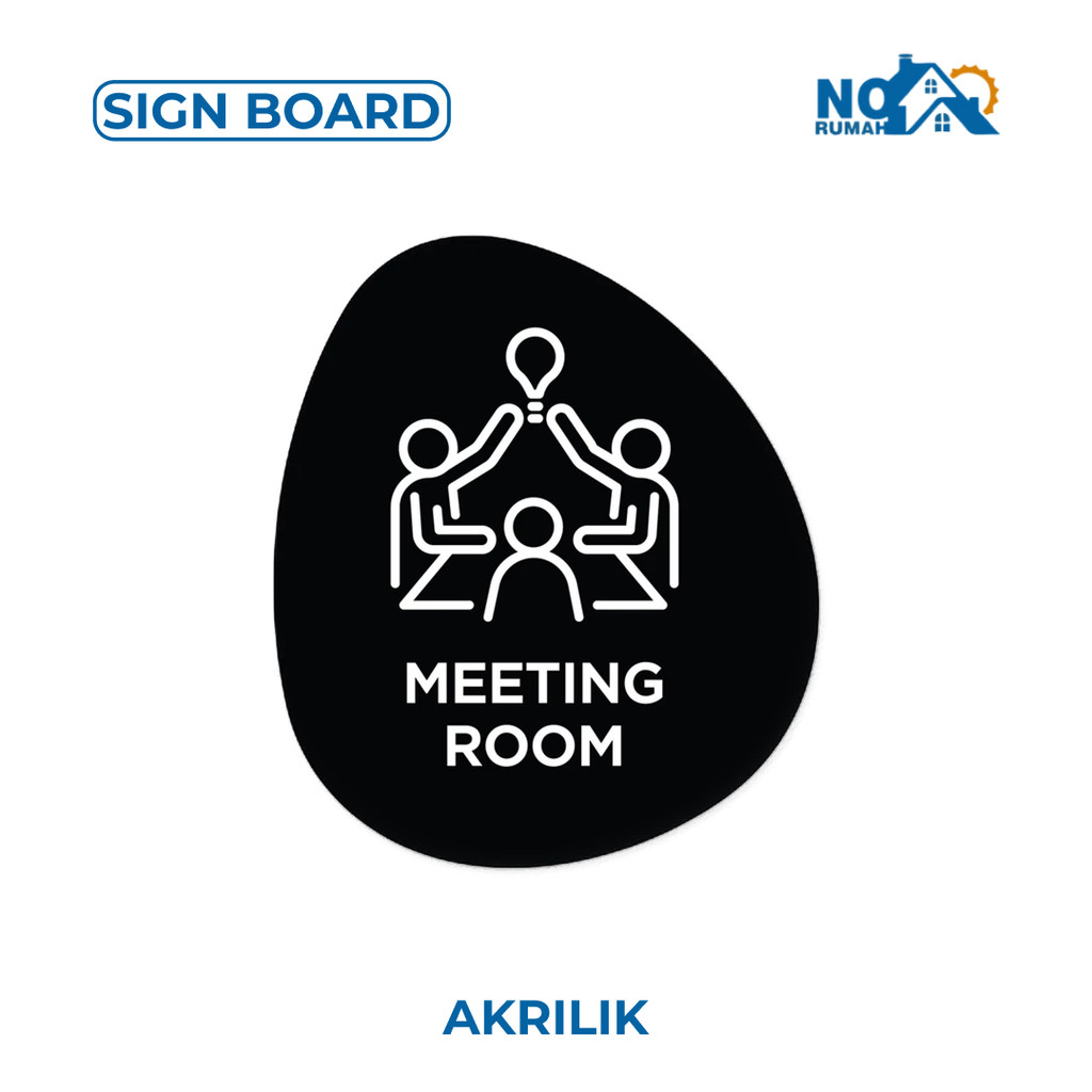 Jual Meeting Room Sign Board Akrilik Tempel Signage Dinding Papan Label ...