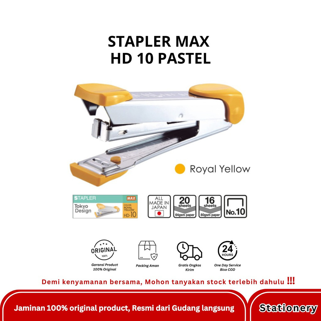 Jual MAX STAPLER HD 10 WARNA PASTEL | Shopee Indonesia