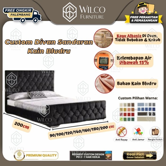 Jual Custom Divan Sandaran Kancing Bludru Legacy Legion | Divan ...