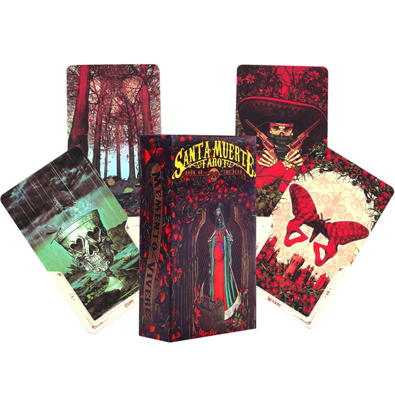 Baraja De Tarot Santa Muerte - 78 Cartas En Inglés, Con Bolsa De Terciopelo, Para Juego Y Divinación