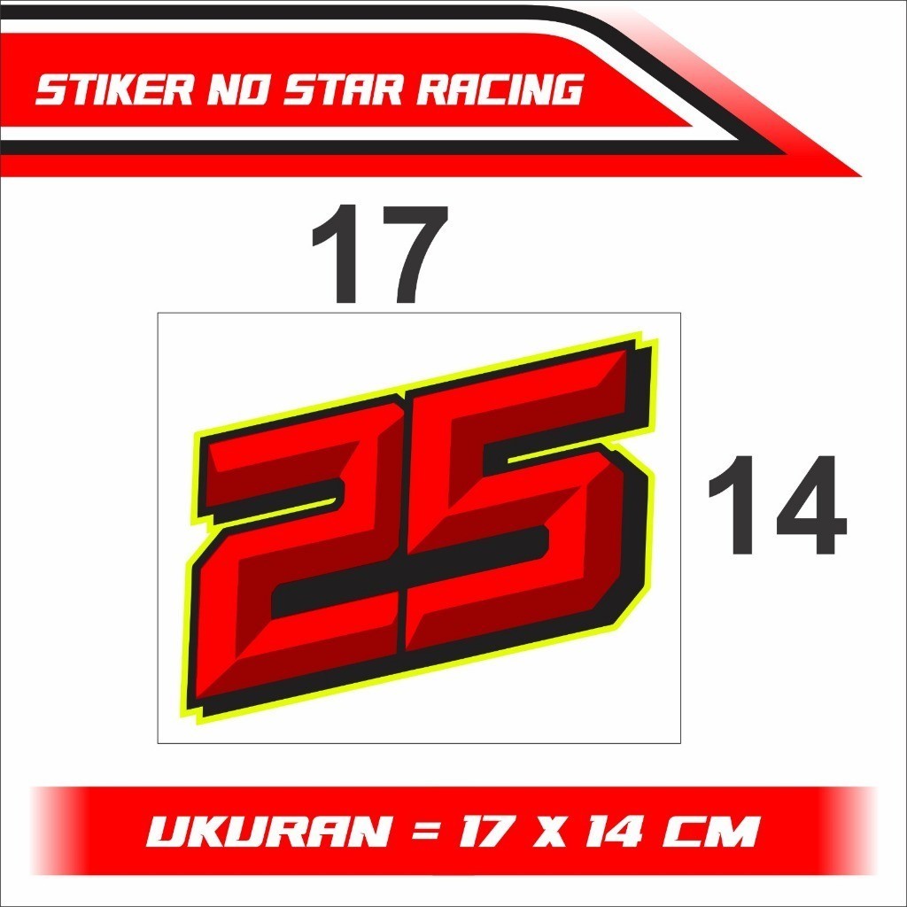 Jual Stiker Nomor Star Sticker Decal Racing start water proof anti air ...