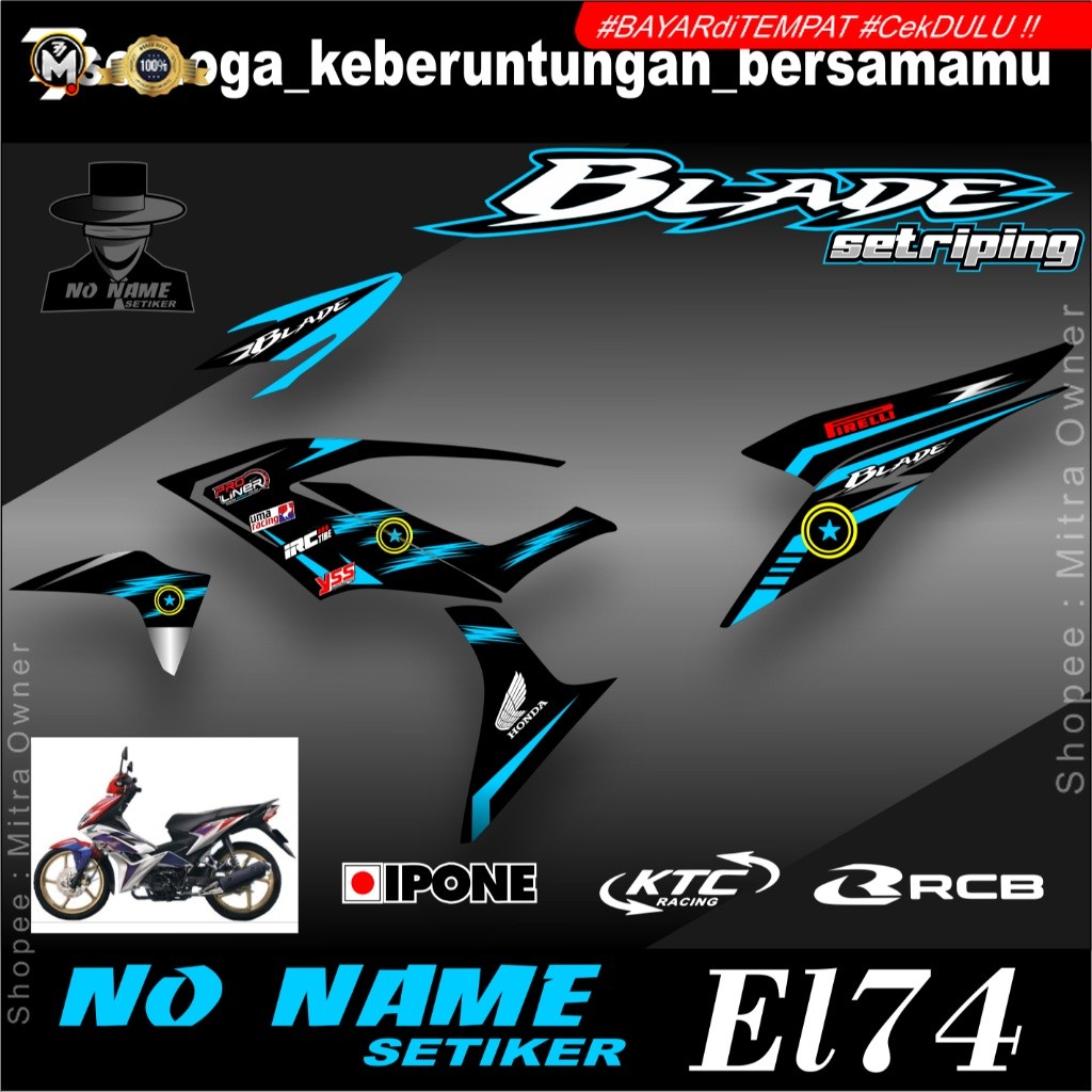 Jual Sticker Striping Blade 110 Karbu (el74) - Stiker Motor Honda Blade ...