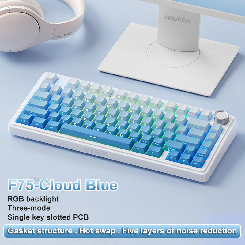 Jual Aula F75 Mechanical Keyboard,Reaper Axis ,Gasket Structure Full ...