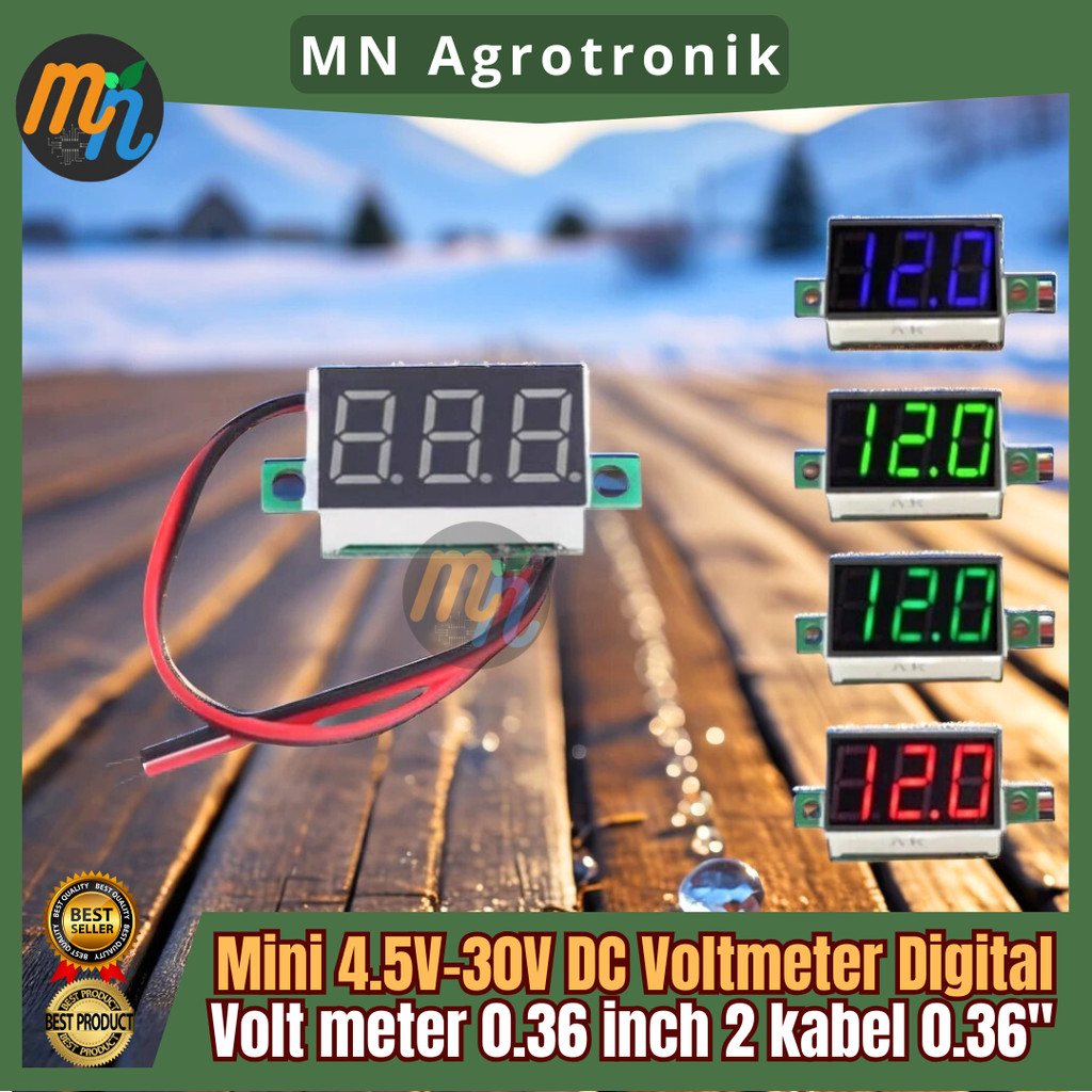 Jual Mini 4.5V-30V DC Voltmeter Digital Volt meter 0.36inch 2 kabel ...