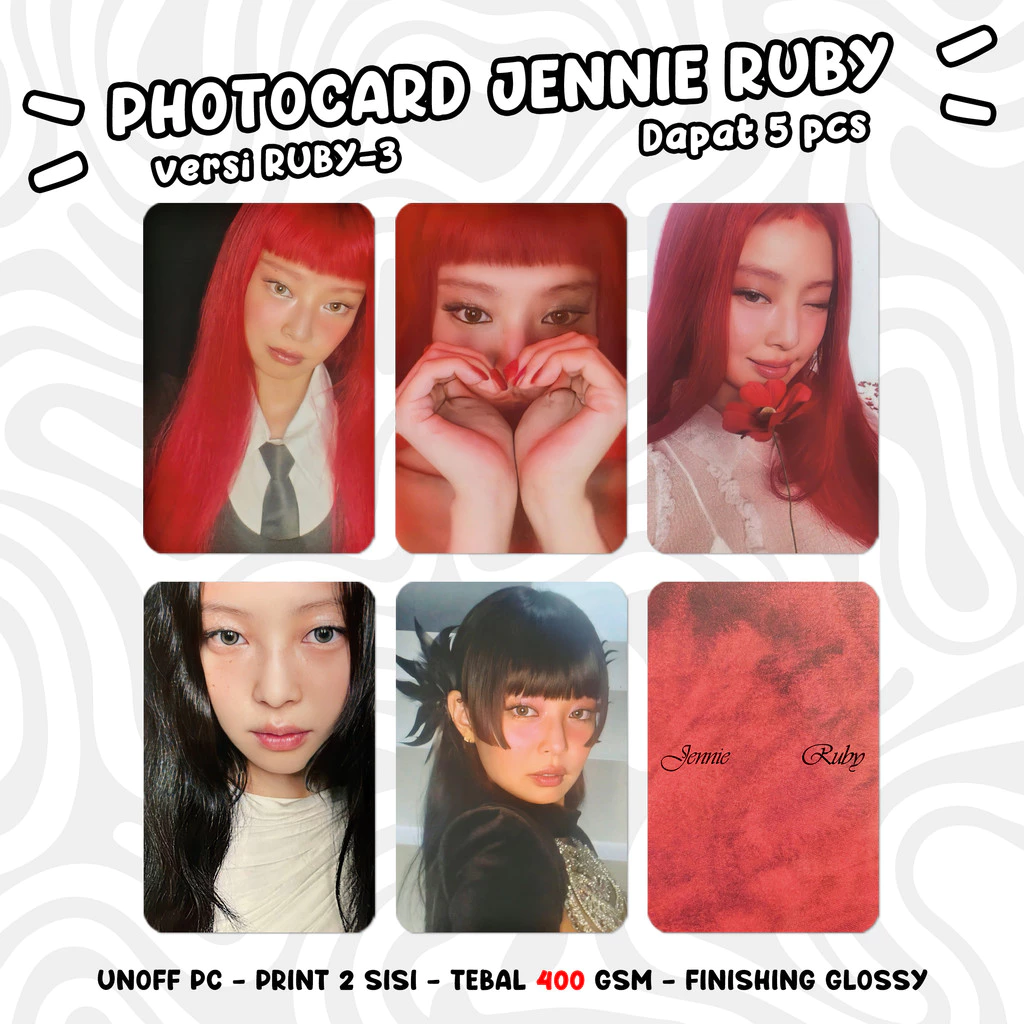 Photocard BLACKPINK JENNIE RUBY Unofficial KPOP PC dan Merchandise