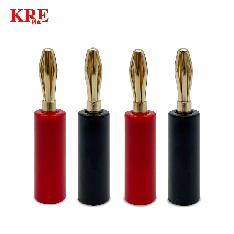 30 Fiches Banane Audio 4mm Senven - Plaquées Or, Rouge Et Noir - Pour Haut-Parleurs Et Matériel Audio
