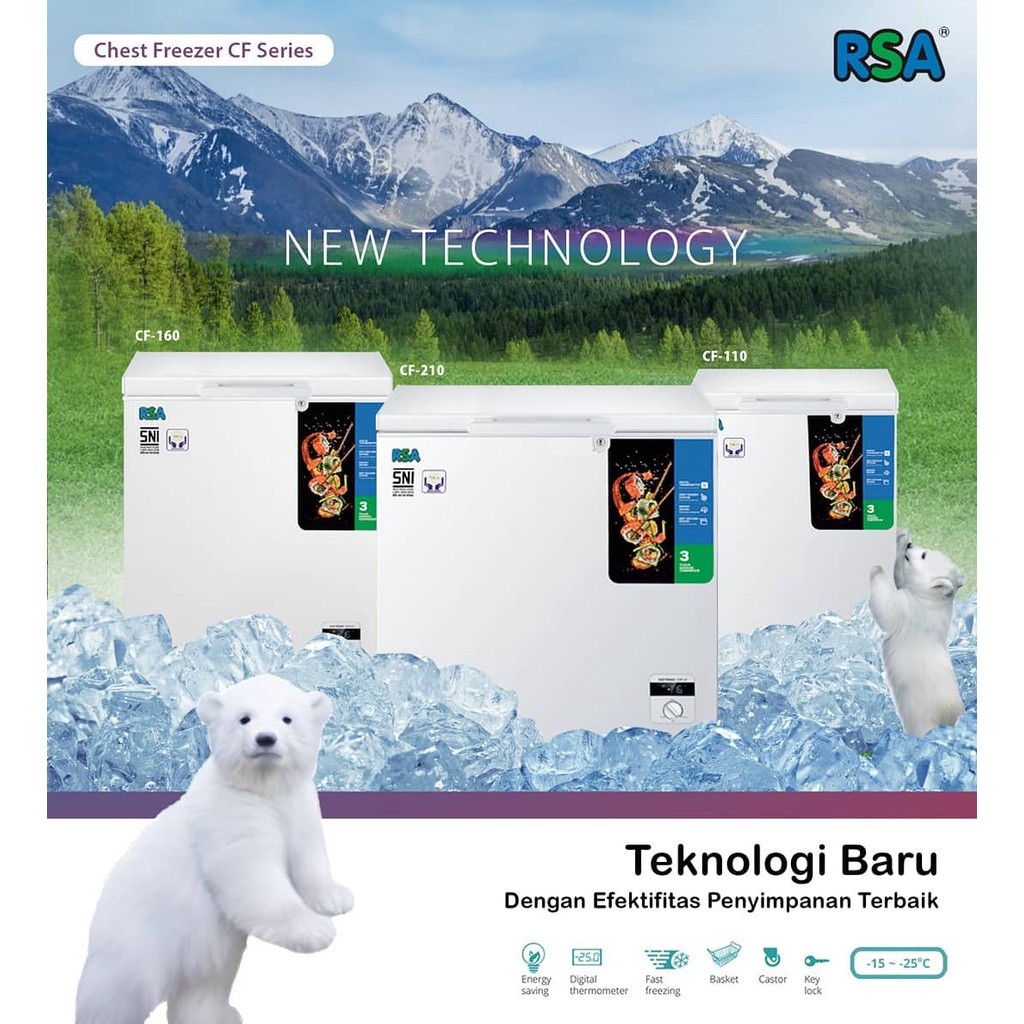 Jual CHEST FREEZER RSA CF-310Q FREEZER RUMAHAN ORIGINAL GARANSI RESMI ...