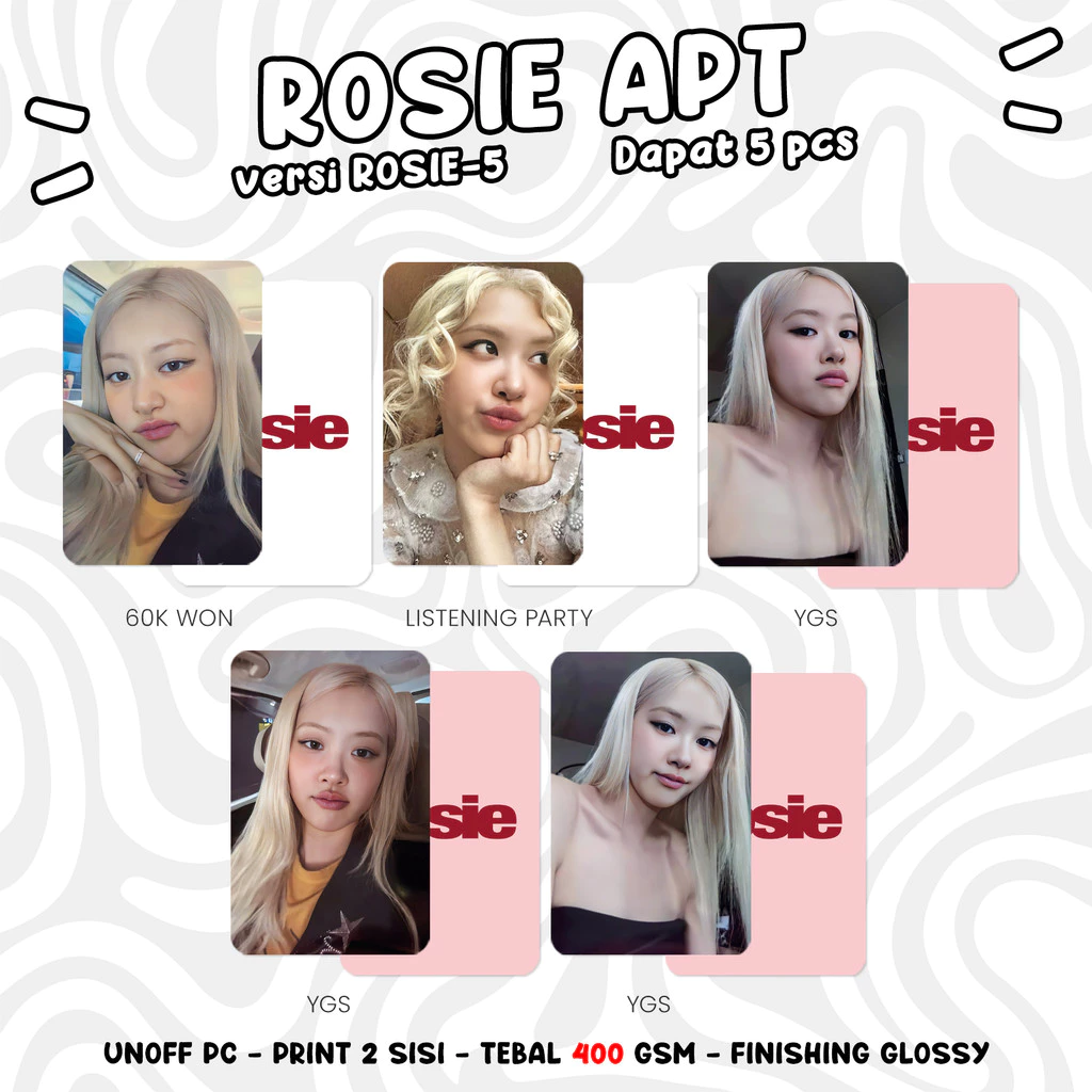 Photocard ROSE BLACKPINK ROSIE APT Unofficial PC KPOP