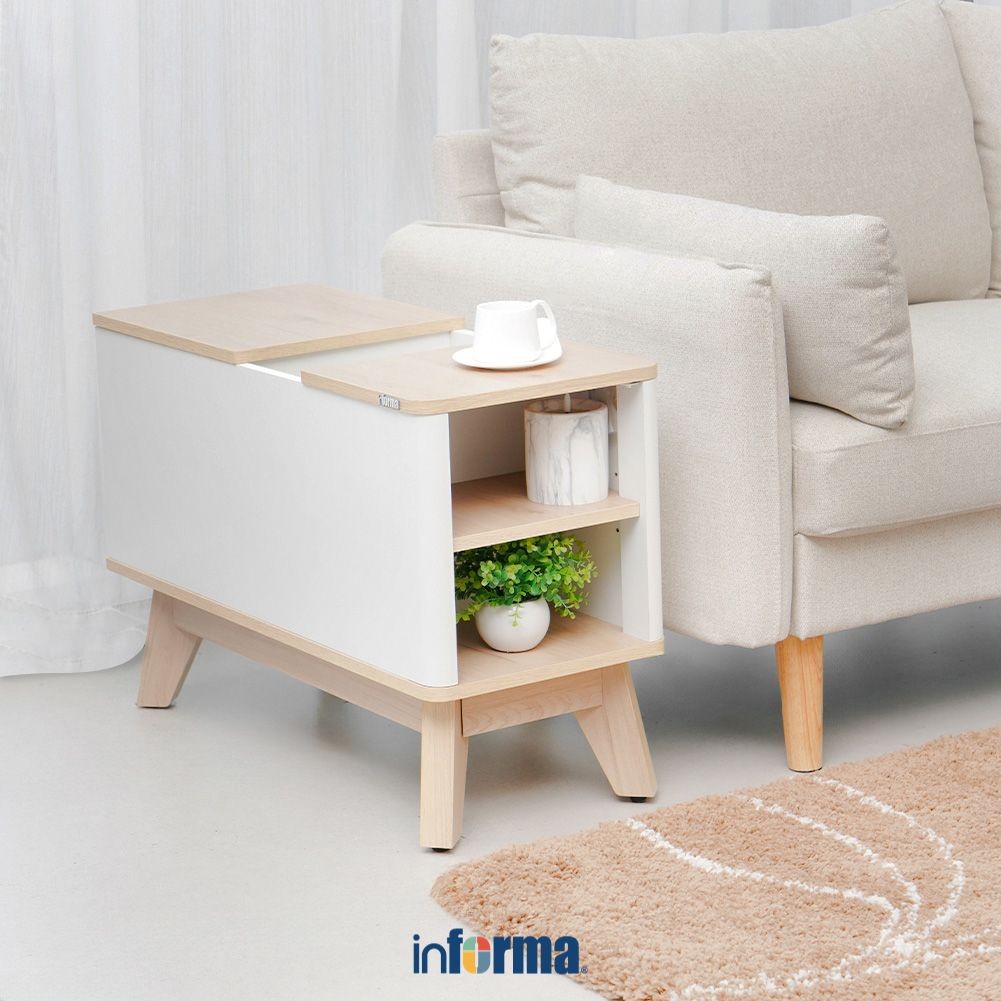 Jual Informa Percy Meja Sisi - Putih End Table Meja Kecil Aesthetic ...