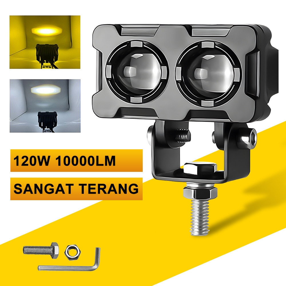 Jual Lampu Tembak Sorot Led Laser 2 Mata Putih Kuning 12 Volt - 24 Volt ...