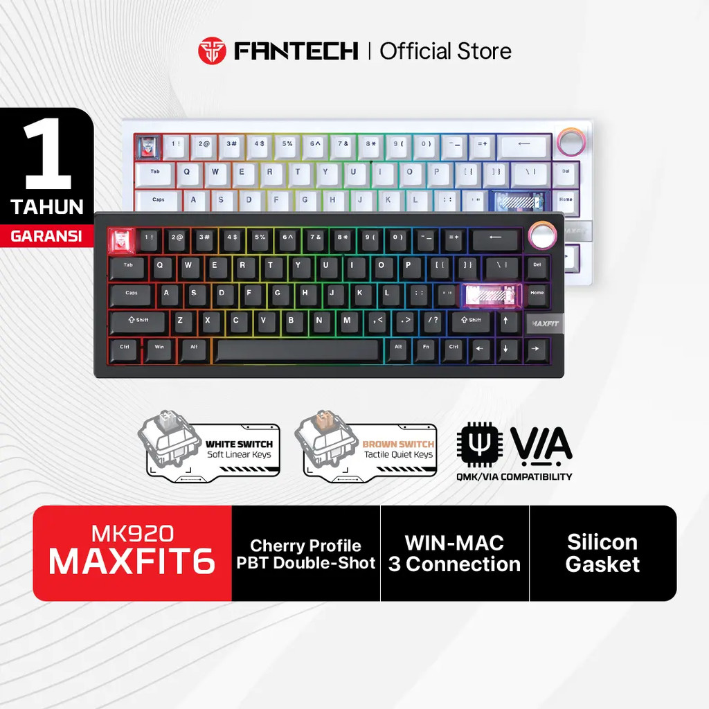 Jual Fantech MK920 Maxfit6 Keyboard Wireless Gaming Mechanical 60% ...