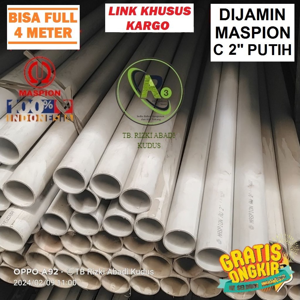 Jual Pralon Pvc Pipa Air MASPION C Putih 2