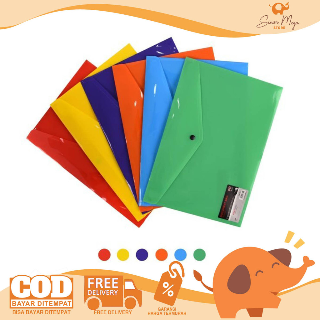 Jual Inter X Document Bag Opaque Folio/F4 FC / Map Kancing Plastik ...