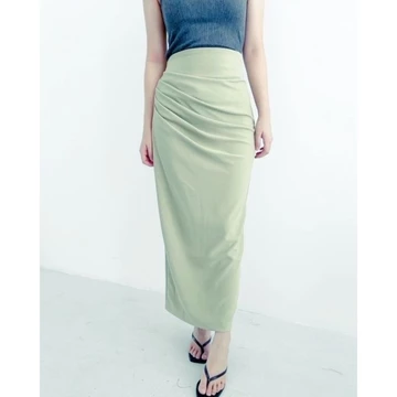 Fay Long Skirt Rok Span Serut Satin Silk Korean Skirt Rok Casual Flowy Midi Maxi Loose Skirt