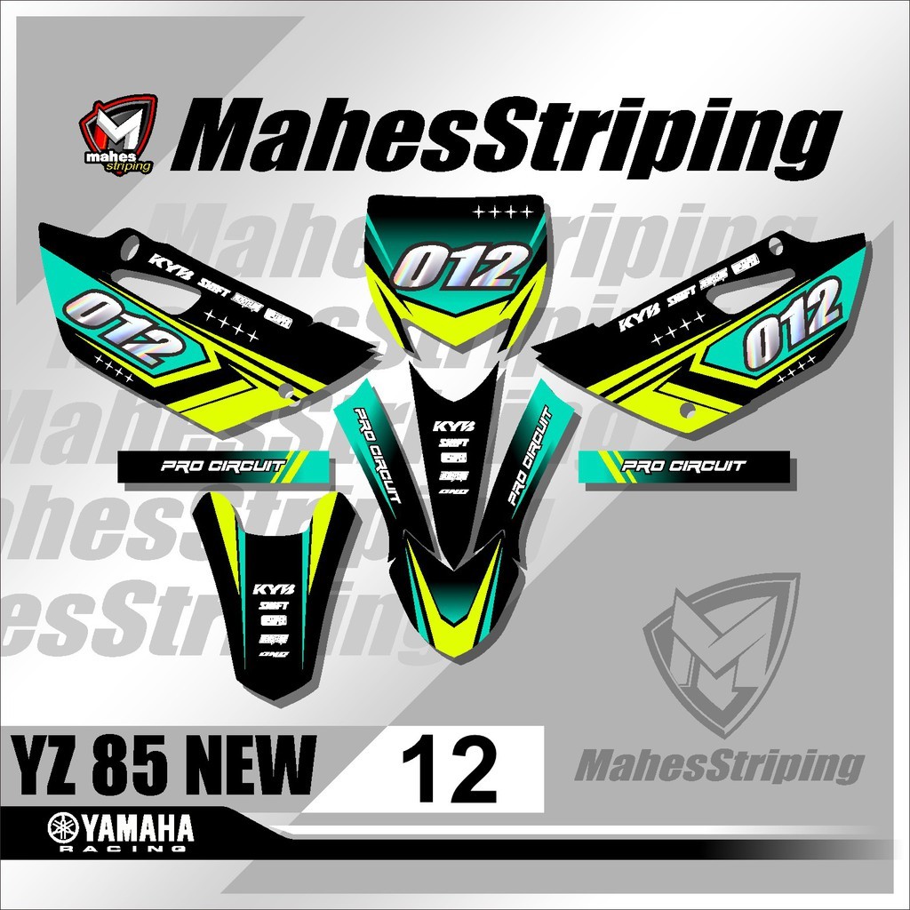 Jual Sticker Striping Stiker Decal Variasi YZ 85 Motif Racing MS-12 ...