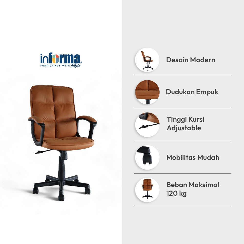 Jual Informa Odin Kursi Kantor Tempat Duduk Kerja Dengan Roda Office ...