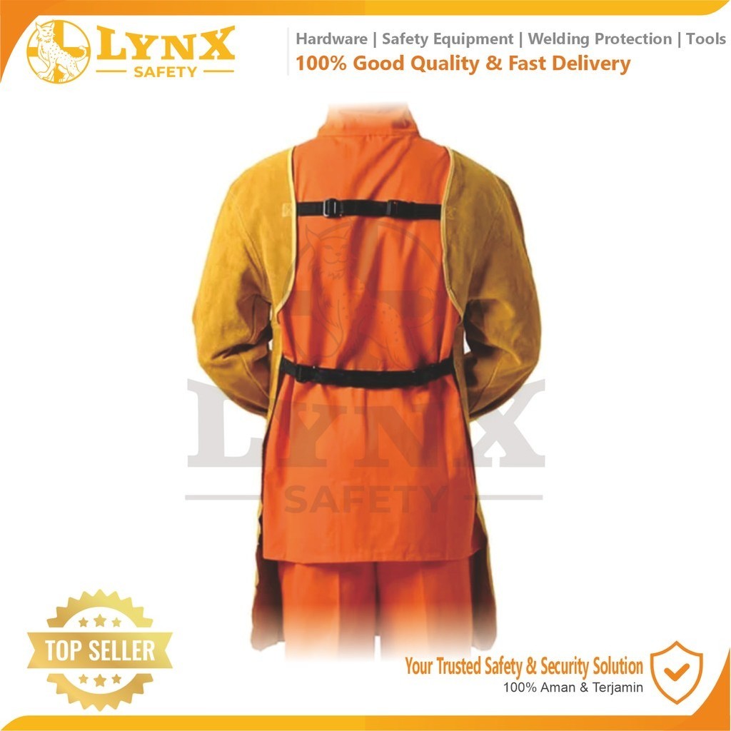 Jual Apron Las Badan & Lengan Kuning Kulit Set Welding Pelindung Lynx ...